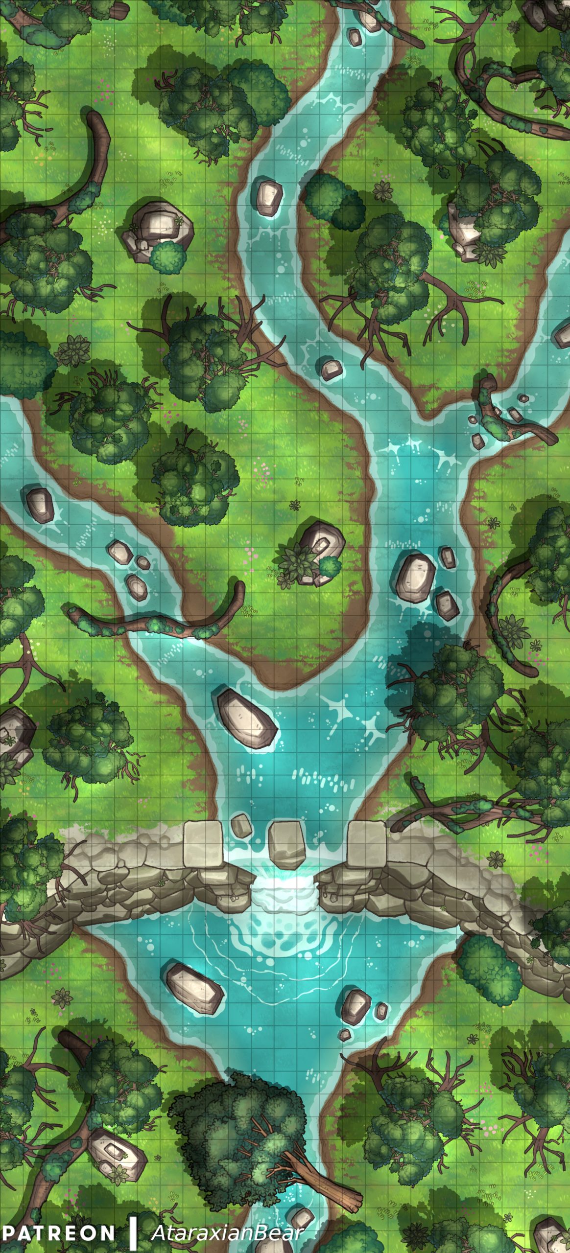 A bandit dungeon well hidden behind a waterfall [25×55] by AtaraxianBear